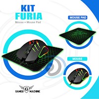 KIT GAMER FURIA MOUSE Y PAD MOUSE